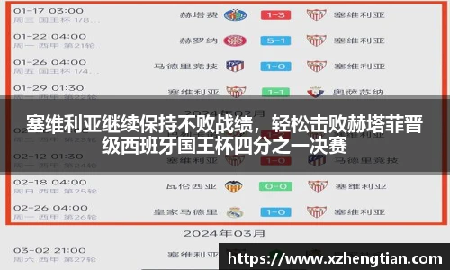 塞维利亚继续保持不败战绩，轻松击败赫塔菲晋级西班牙国王杯四分之一决赛